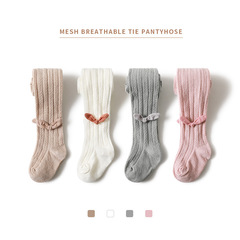 兒童打底褲夏季女童連褲襪嬰兒打底襪薄款網眼公主寶寶襪子純色棉