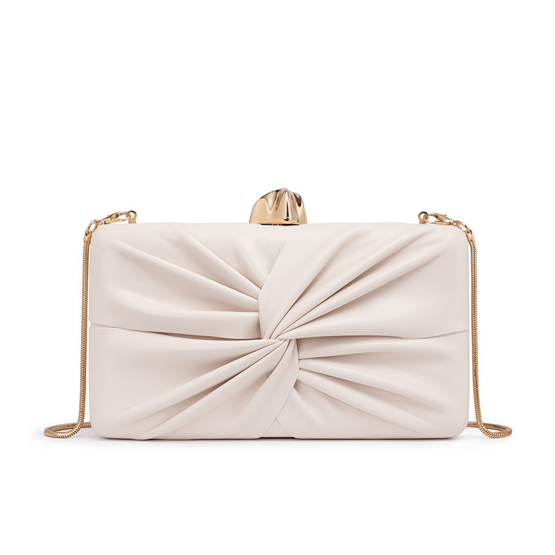 Bolsa de cena de moda transfronteriza de damas otoño y invierno nuevo pliegue pu bolso de mano de hombro de partido de lujo ligero bolso de noche