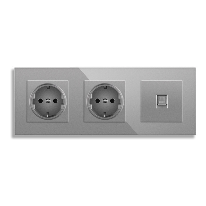 OZON European standard socket, European standard German plug, USB charging with type-C, for computers, EU wall-mounted panel, wholesale OZON European standard socket, European standard German plug, USB charging with type-C, for computers, EU wall-mounted panel, wholesale
