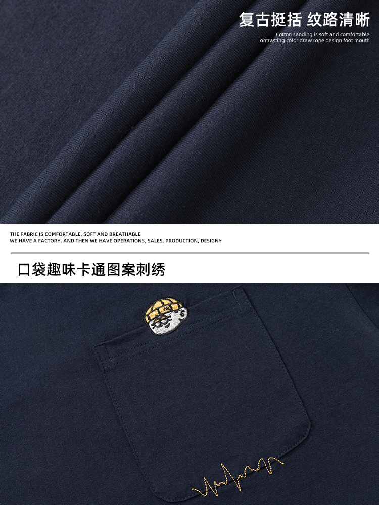 日本のレトロな刺繍デザインの純綿半袖 Tシャツメンズ春と夏の新しいルーズカジュアルカップルトレンディなブランド Tシャツ Q