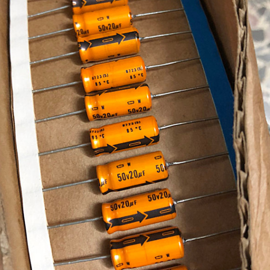 50v20uf  20uf50v 日本进口轴向卧式有极性电解电容 8X18