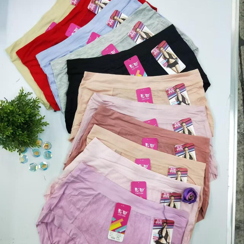 Caitian 30319 Women's Underwear Soft Color Cotton Mid-waist Skin-friendly Breathable Graphene Inner Underwear for Women
