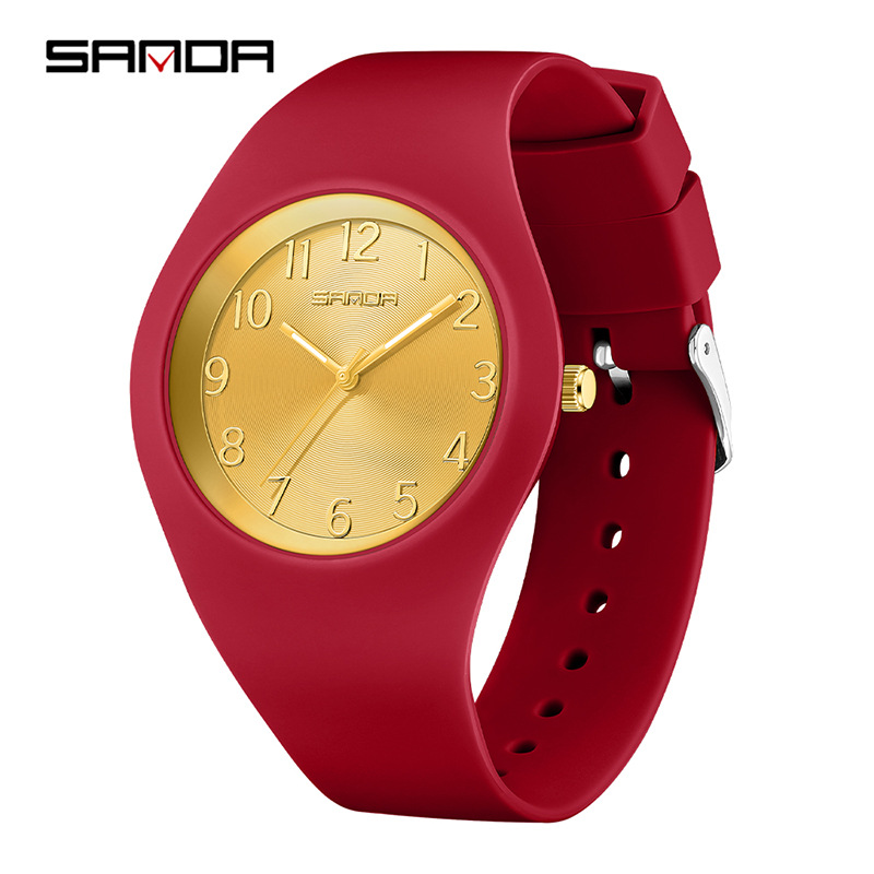 sanda sanda reloj electrónico de moda simple reloj electrónico estudiante correa de silicona impermeable mano unidireccional
