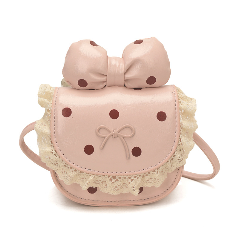 Bolsas de niños dulces lindos arcos bolsas de hombro para hombres y mujeres, bolsas de acessorios de encaje de princesa