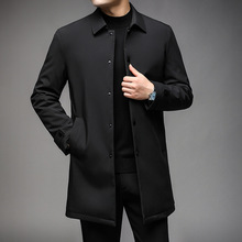 品牌高档羽绒服中长款男士中年商务大码冬季保暖外套休闲男装风衣