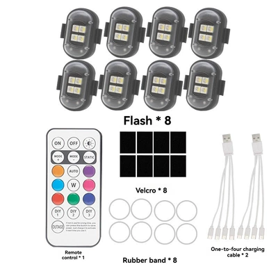 Colorful Led Flash Light, Other lights - eight-lights-and-one-remote-control-oval-aircraft-light
