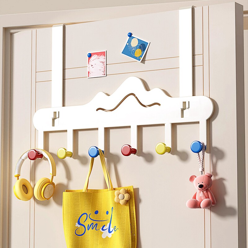 Over-The-Door Hook, No-Drill Dopamine-Style Door Hanger for Clothes, Bedroom Clothes and Bag Storage Hook, Entryway Key Rack