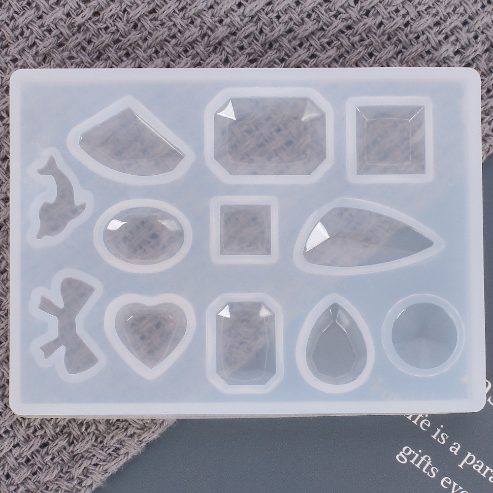 Molde de silicona para resina epoxi, molde de silicona para etiquetas colgantes de joyería de resina de cristal hecha a mano DIY