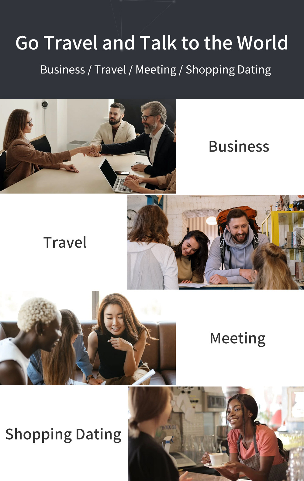 The new W12 precise offline intelligent voice translation machine offers 10 types of precise offline services for oral learning, overseas travel and foreign trade pic 12