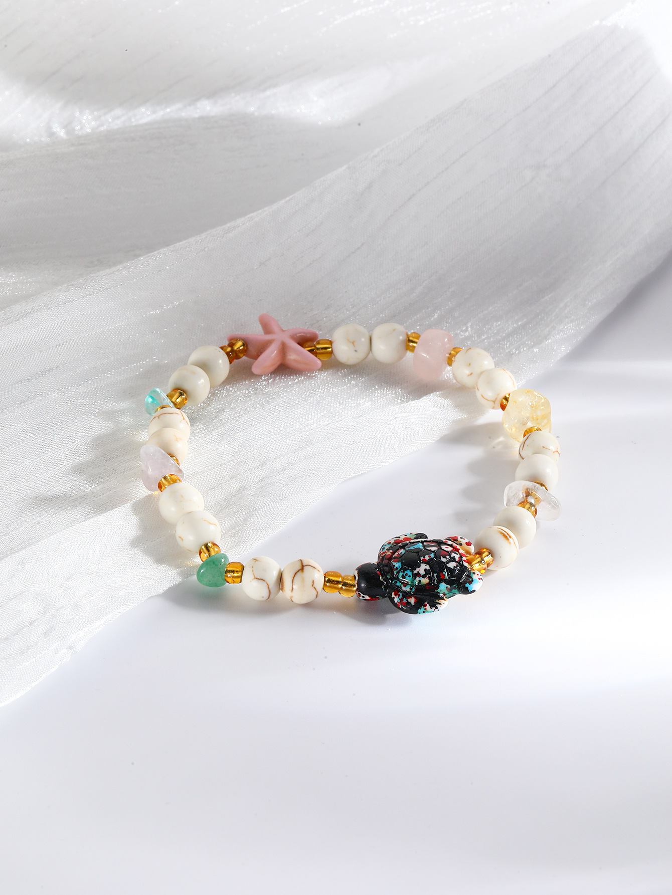 Holiday, Daily Occasion Vacation Starfish Turquoise Beaded Chain Beaded Bracelets Wholesale