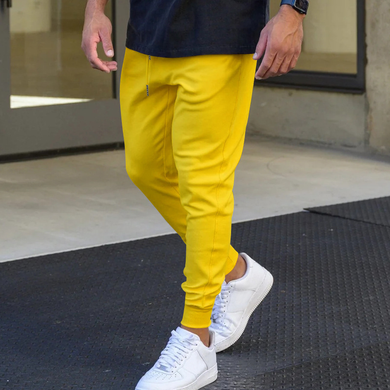 Versatile Men's Slim Fit Casual Pants With Tether Detail_voghion.com