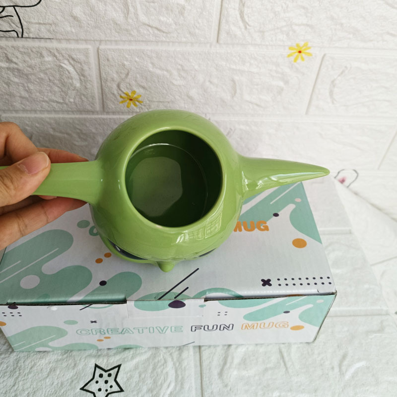 Taza de Cerámica con Diseño de Yoda Verde de Star Wars, Taza de Agua 3D de Anime, Taza de Café
