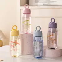 High-looking simple plastic space cup with filter tea cup student portable direct drinking space cup handy cup