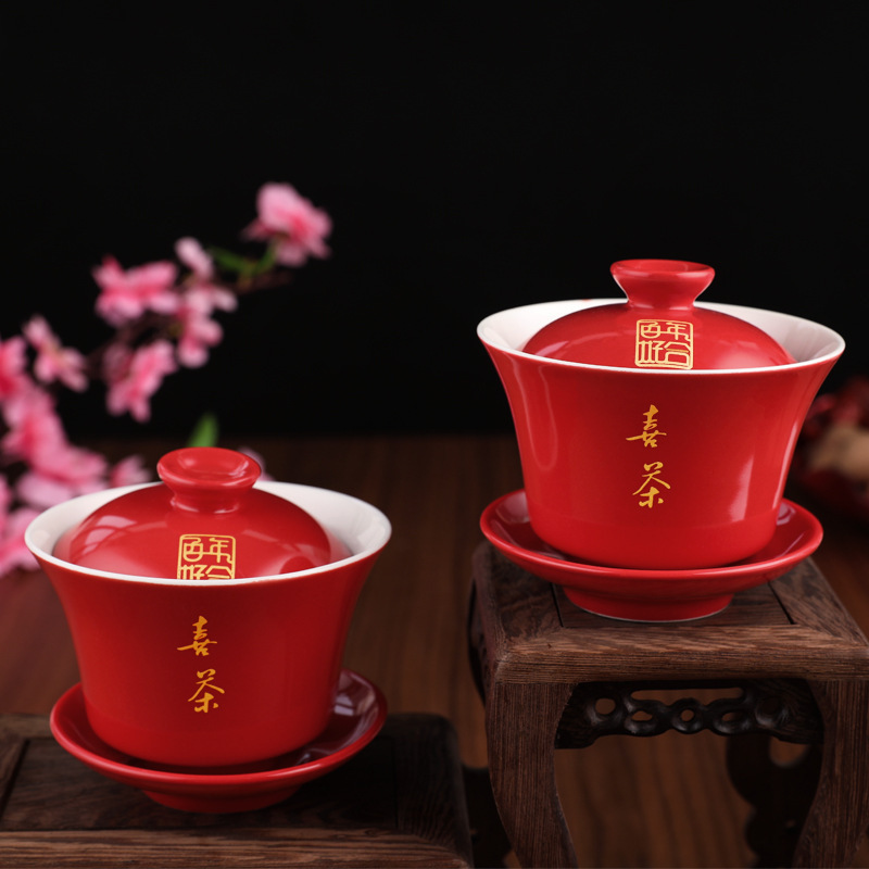 Colección de suministros de la boda cuencos y palillos de la boda traje taza de té boda tostadas modificadas tazón de cerámica de la boda taza de la boda palillos de la boda