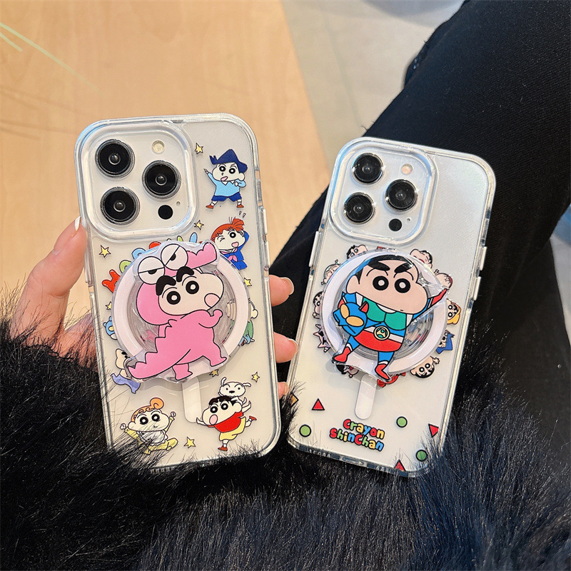 卡通动漫小新超人磁吸支架适用iPhone17苹果16ProMax/15/14手机壳|undefined