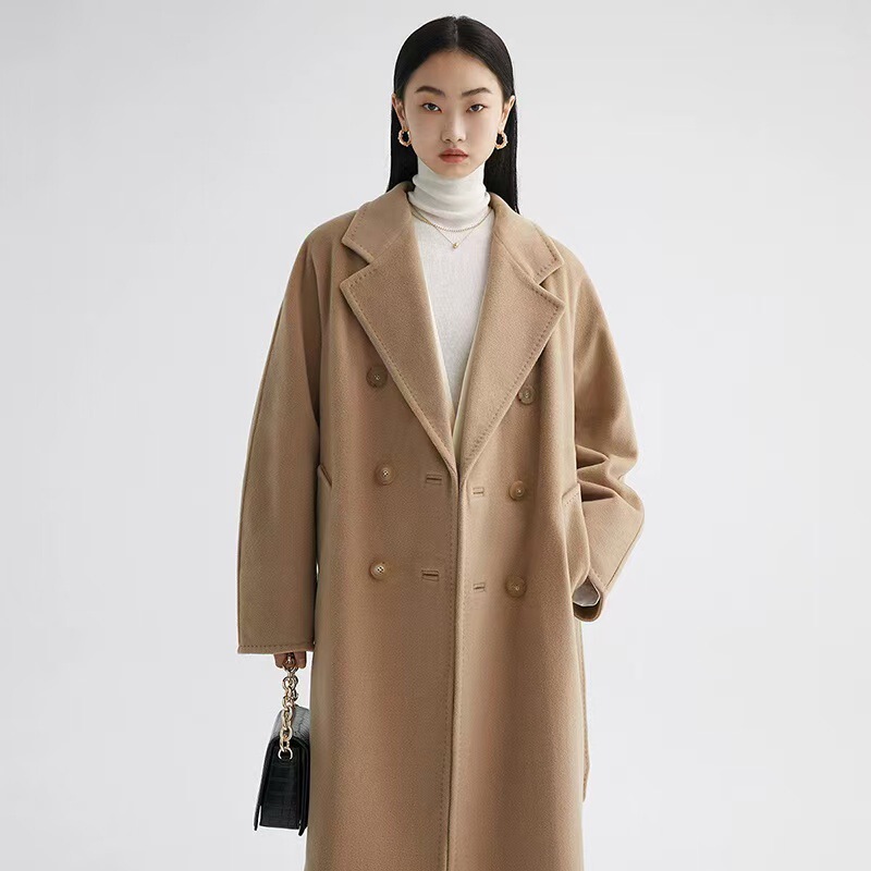 2026 New Camel-Colored Double-Sided Cashmere Coat for Women, Mid-Length Loose-Fitting Tie-Waist Woolen Coat with a Stylish Commuter Style 2026 New Camel-Colored Double-Sided Cashmere Coat for Women, Mid-Length Loose-Fitting Tie-Waist Woolen Coat with a Stylish Commuter Style