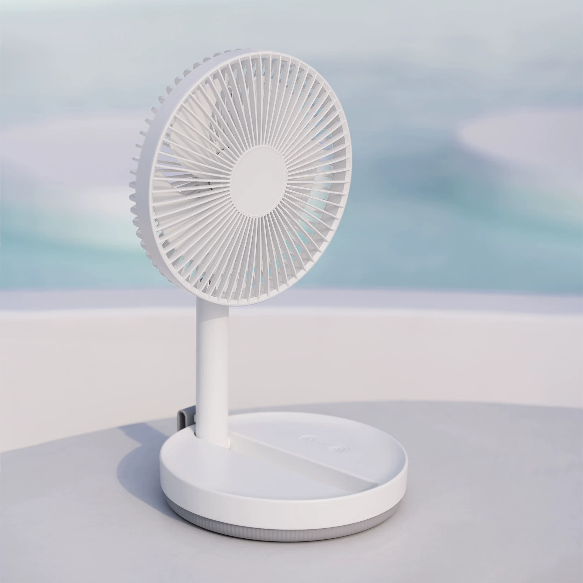 Telescopic folding handheld table air fan