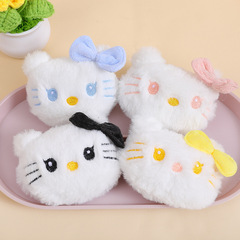 大きいサイズのkitty猫の人形のペンダントの甘い毛のぬいぐるみの猫のミミの頭のキーホルダーの部品の漫画の包みは現物を飾ります。