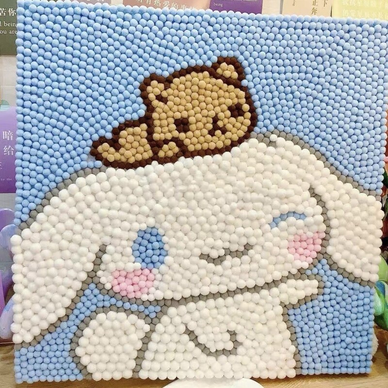 ファーボール絵画卸売DIY手作り貼り付け絵画材料パッケージ親子教育用子供用貼り付けポンポン絵画工場直販|undefined