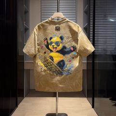 夏季新款圆领彩绘刺绣棉半袖t恤帅气港风时尚痞帅韩版ins上衣男