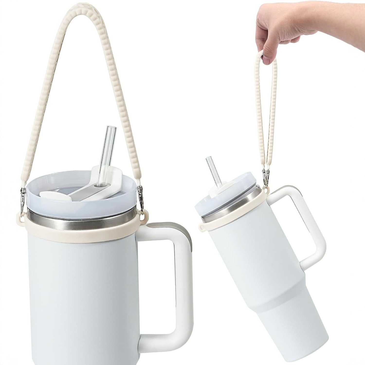 亚马逊硅胶杯套Stanley水杯手提绳杯套环 杯套套装便携式环保材料