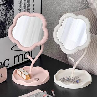 Mirror solar-powered, table handheld dressing table, sunflower, internet celebrity, high-quality style