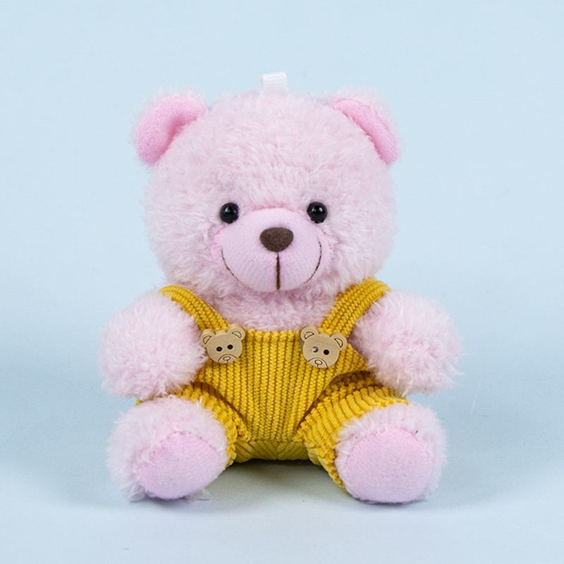 Lindo osito llavero colgante regalo creativo muñecas de peluche vestidas osito de peluche colgante de mochilas escolares para parejas