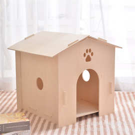四季通用木质猫屋狗狗猫咪别墅木屋创意实木封闭式宠物窝