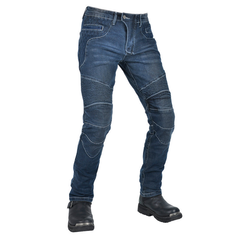 LOONG BIKER motocicleta jeans hombres vintage red de pesca motocicleta pantalones de montar casual stretch pantalones anti-caída