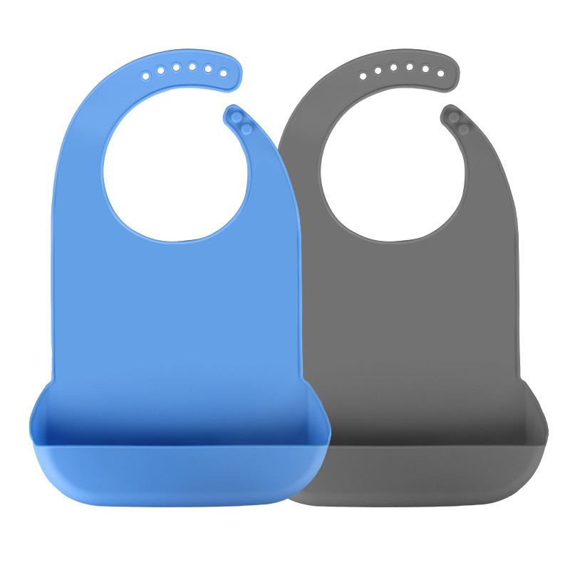 Babero transfronterizo para adultos, bolsillo para arroz, silicona para ancianos, bolsillo para arroz, impermeable y sin lavado, bolsillo para saliva tridimensional a prueba de suciedad y fugas