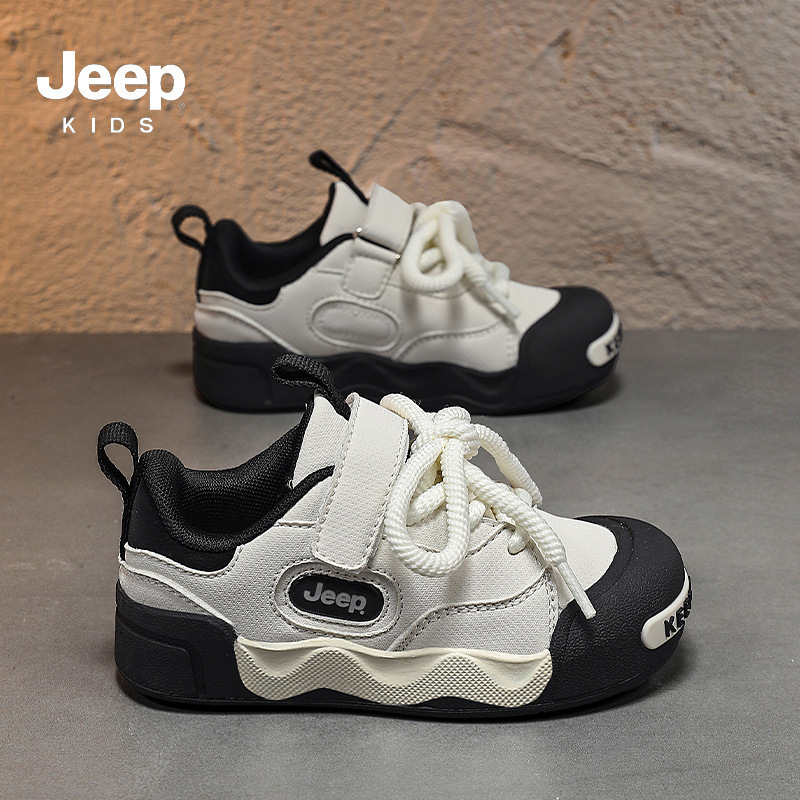 Jeep童鞋2025春秋新款防水皮面男童跑步鞋舒适轻便女童运动鞋板鞋|undefined