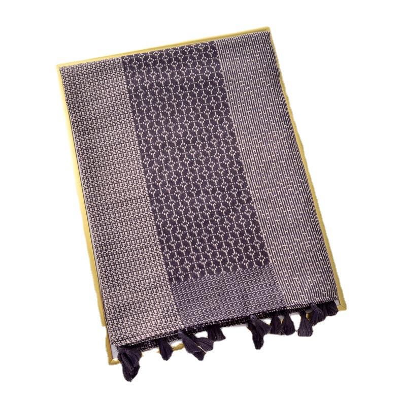 Nuevo estilo retro étnico color coincidencia bufanda color coincidencia geométrica larga bufanda grande viajes protector solar chal Toalla de playa para las mujeres