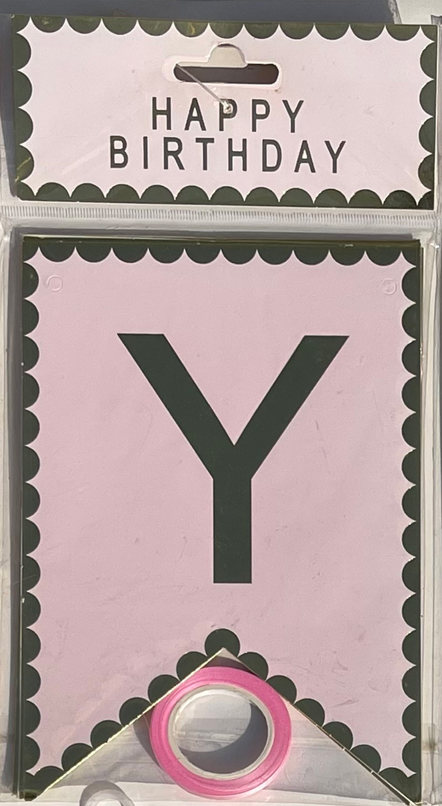 HAPPY BIRTHDAY fiesta de cumpleaños en inglés diseño diagonal de bandera de cola de mermaid letras banderas de color