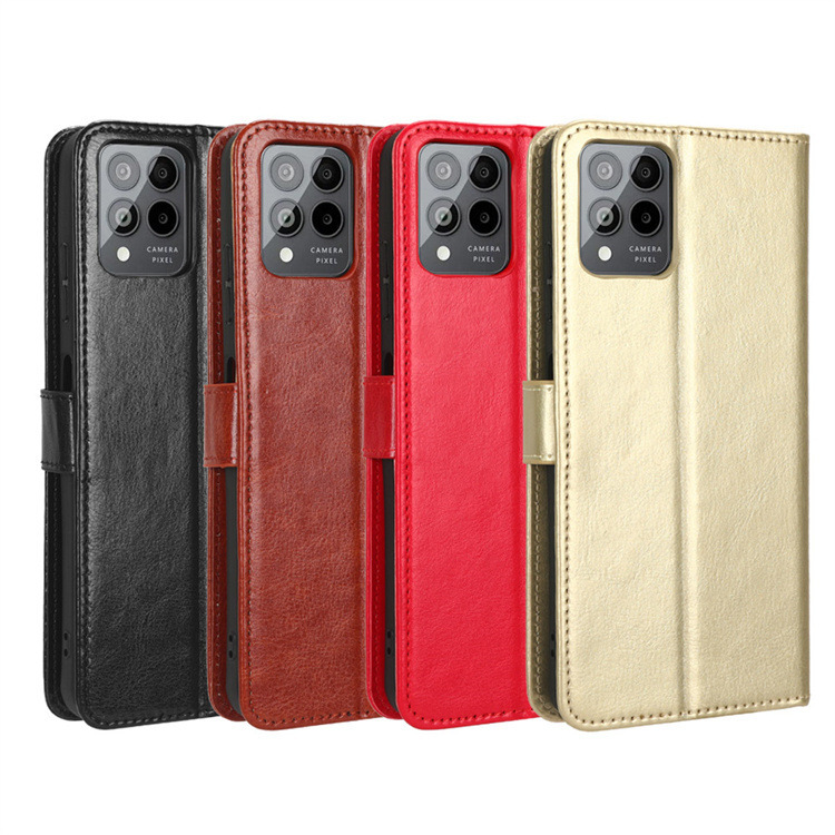 Applicable to T-Mobile REVVL 6X Pro 5G mobile phone shell Crazy Horse pattern protective cover lanyard card leather case Applicable to T-Mobile REVVL 6X Pro 5G mobile phone shell Crazy Horse pattern protective cover lanyard card leather case
