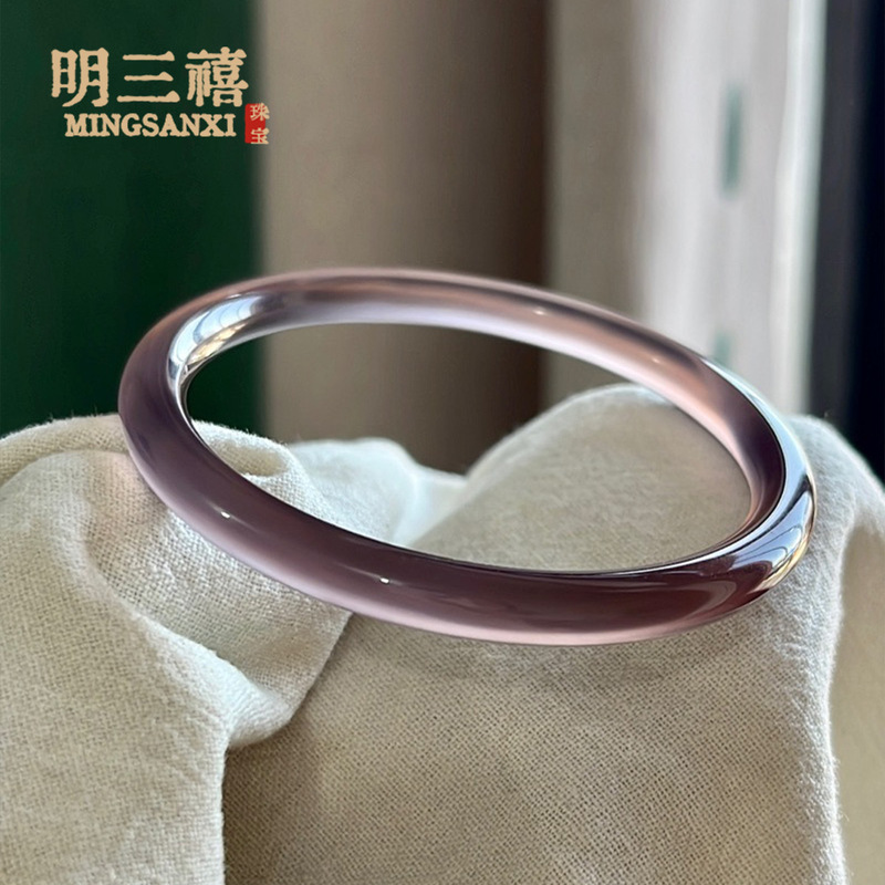 卸売り天然瑪瑙ブレスレット女性モデルバイオレット氷種玉ブレスレット帝王紫高氷透玉髄ブレスレット女性|undefined