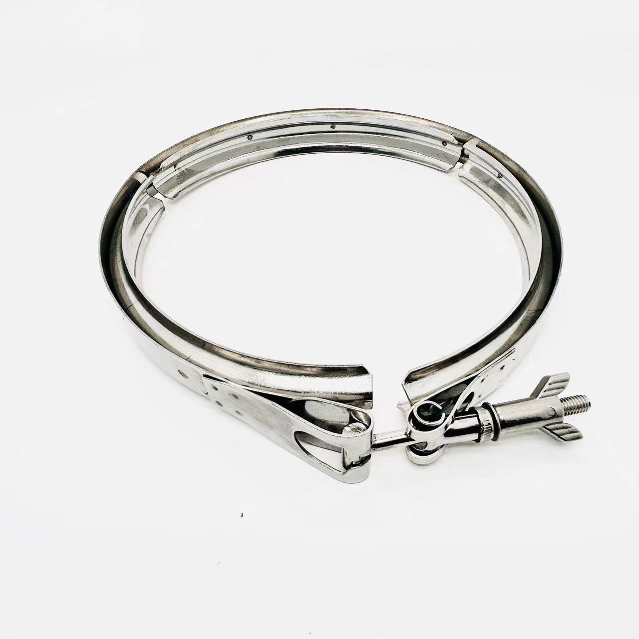 Doble abrazadera de acero inoxidable 304 doble abrazadera de garganta de ranura en forma de V abrazadera de filtro de tubería de ranura U abrazadera de bolsa de tela de capa única