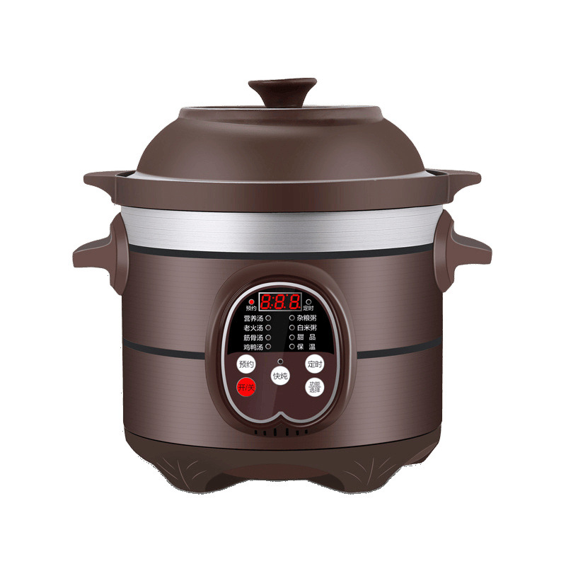 Sopa de estofado rápido Olla de estofado eléctrica Olla de alimentos complementaria Olla BB Olla de avena para bebés Olla de estofado pequeña para el cuerpo Fábrica de suministro de cazuela morada doméstica