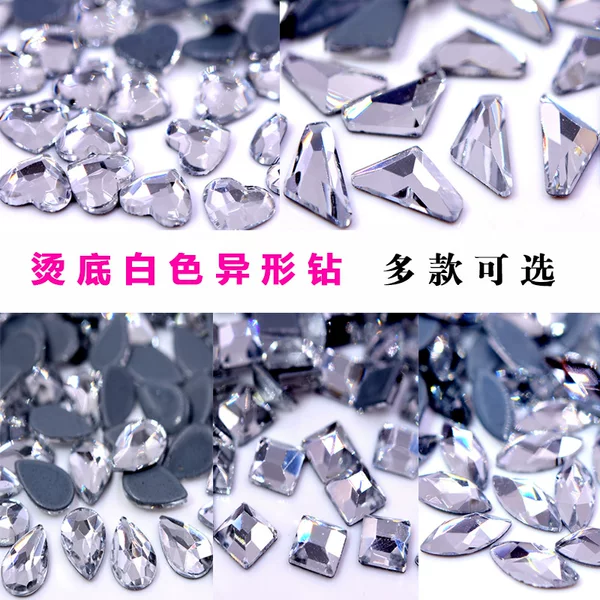 Net Red White Hot Bottom Nail Art Shaped Drill Flat Bottom Glass Drill Shake Tone Same Trapezoidal Square Octagonal Drill