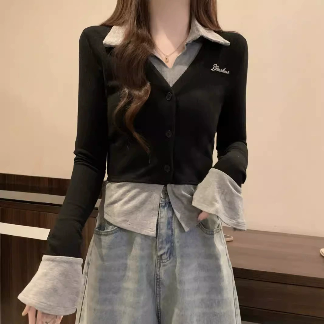 Осень длинный рукав, свитер, вязаный комплект, плюс размер, slim fit