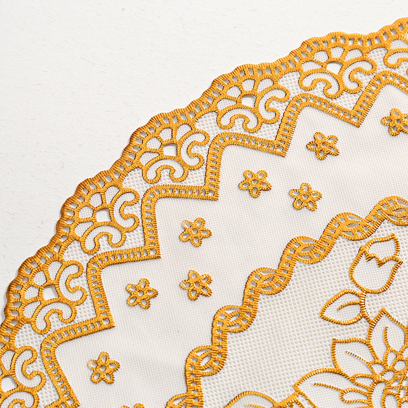 Transfronterizo 38cmpvc mantel mantel de decoración de restaurante europeo tapete de aislamiento térmico hueco tapete anti-caliente tapete redondo hogar antideslizante posavasos