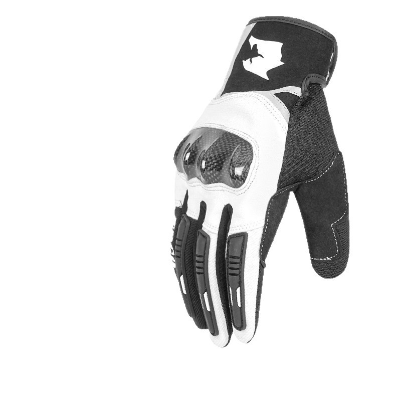 Guantes de motocicleta cuatro estaciones de verano unisex fibra de carbono pantalla táctil anti-caída guantes de motocicleta transpirables