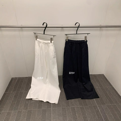 WGWE6545#2025早秋新款抽绳阔腿裤宽松慵懒直筒弯刀裤休闲长裤女