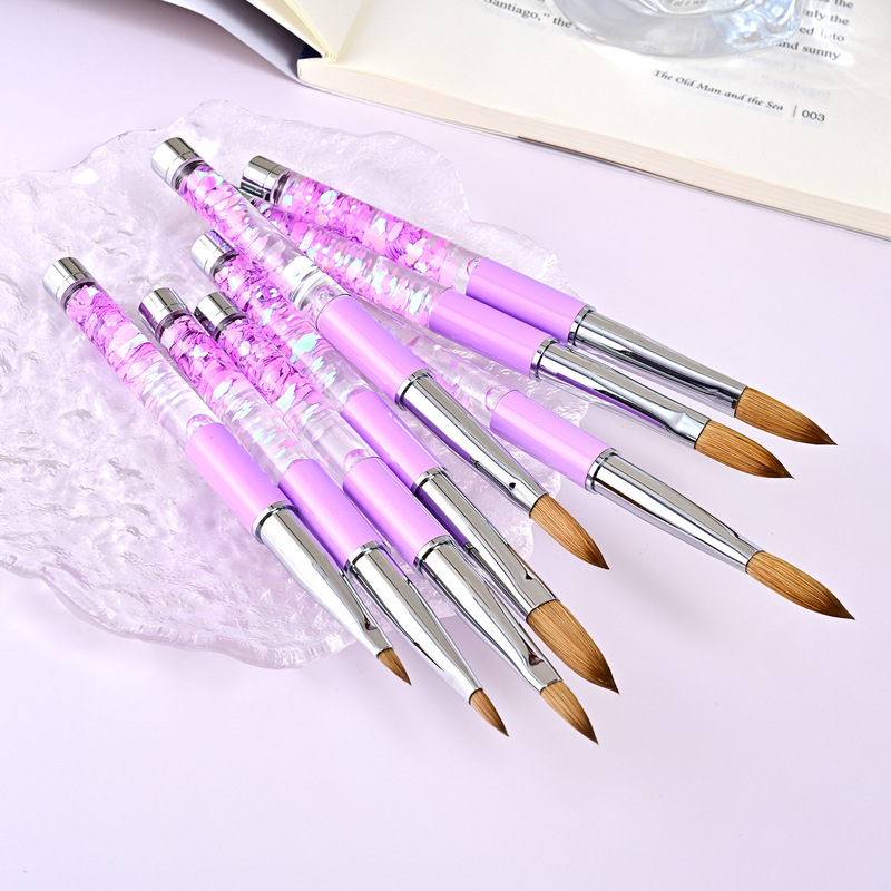 Cross-border Amazon nail brush purple oil-filled mink hair acrylic rod wholesale color painting pen painting pen nail brush Cross-border Amazon nail brush purple oil-filled mink hair acrylic rod wholesale color painting pen painting pen nail brush
