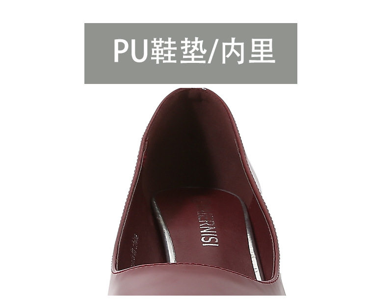 Giày cao gót nữ mũi nhọn gót vuông miệng nông kiểu Pháp thanh lịch, gót 3–6 cm — Màu bạc, Màu hồng, Màu mơ, Màu trắng chi tiết 7