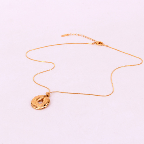 Chinese style safety buckle titanium steel necklace with the word 