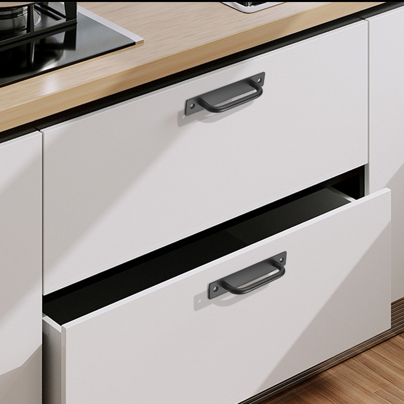 Manija de puerta de aleación de aluminio sin perforación manija de puerta de madera manija de puerta móvil puertas interiores y ventanas manija de puerta de balcón