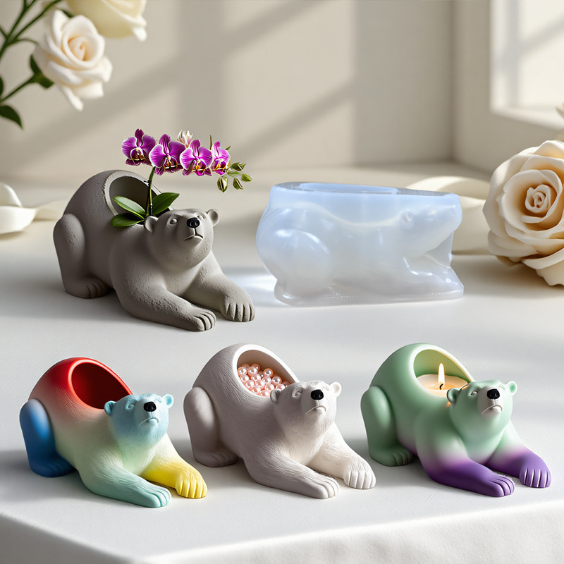 プリントポイント DIY 接着剤モールドアロマキャンドルカップ植木鉢収納カップシリコーンモールドシロクマ石膏カップ研削ツール|undefined