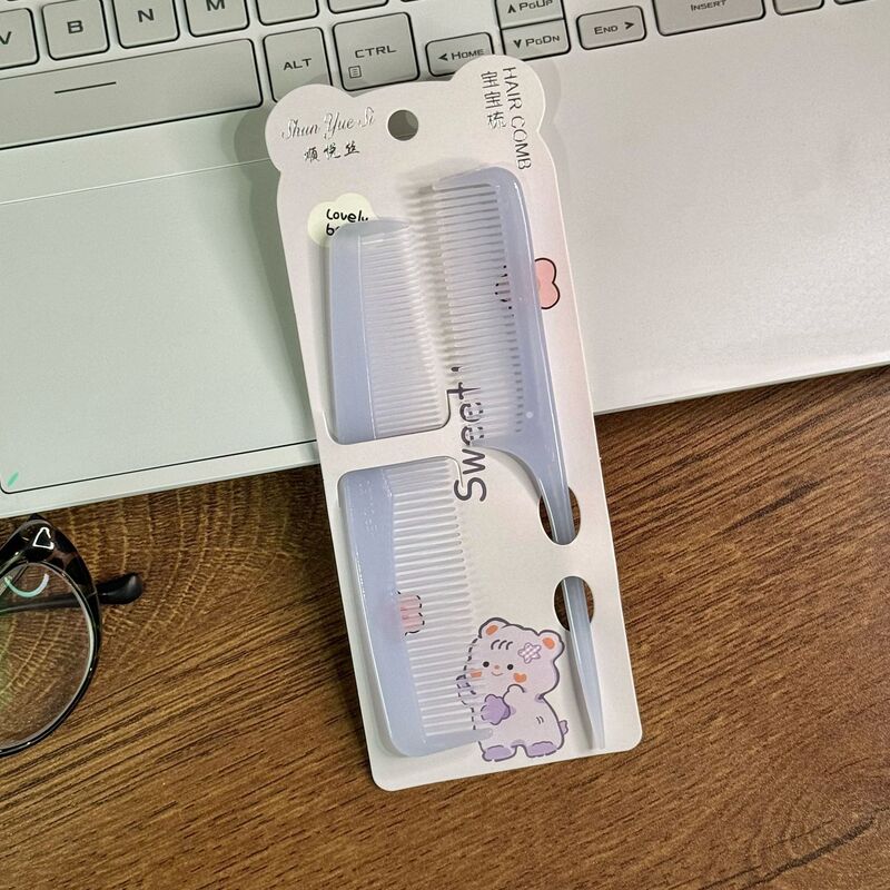可爱卡通梳子两件套装儿童学生随身便携编发迷你美发梳细齿尖尾梳|undefined