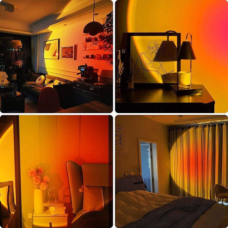 LED floor rainbow atmospheric table lamp with projector, remote control, internet celebrity