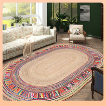 ✅客厅地毯美式复古椭圆形中古试衣镜异域民族风卧室床边椅子